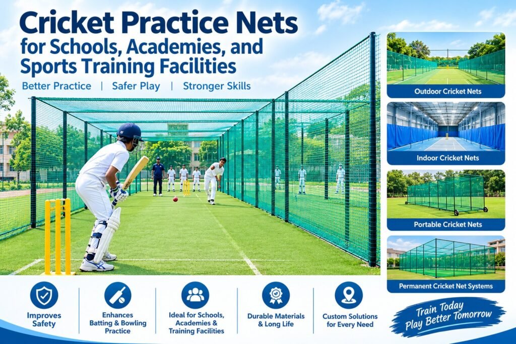 Cricket Practice Nets for Schools, Academies, and Sports Training Facilities
